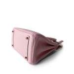 Birkin 25 Rose Sakura Swift Gold Plated X Stamp - Image 9