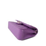 22S Purple Caviar Quilted Classic Flap Small Light Gold Hardware - Image 9