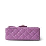 20C Purple Patent Quilted Mini Rectangular Flap Light Gold Hardware - Image 3