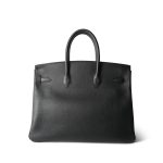 Birkin 35 Black Ardennes Gold Plated [F] Stamp - Image 8