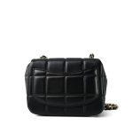 Black Lambskin Quilted Monacoco Mini Square Flap Light Gold Hardware - Image 3