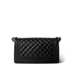 Black Caviar Quilted Boy Bag Old Medium Ruthenium Hardware - Image 7