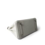 Birkin 25 Mushroom Togo Palladium Plated B Stamp - Image 9