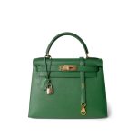 Kelly Sellier 28 Green Courchevel Gold Plated (V) Stamp