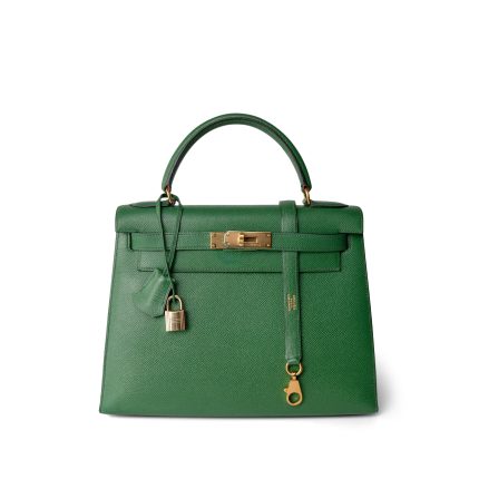 Kelly Sellier 28 Green Courchevel Gold Plated (V) Stamp