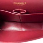 18C Dark Red Glittery Caviar Quilted Jumbo Classic Flap Aged Gold Hardware - Image 12