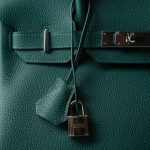 Birkin 30 Malachite Togo Palladium Plated C Stamp - Image 2