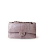 Iridescent Light Pink Python Medium Classic Double Flap LGHW - Image 3