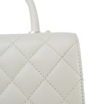 21A White Caviar Quilted Small Coco Handle LGHW - Image 14