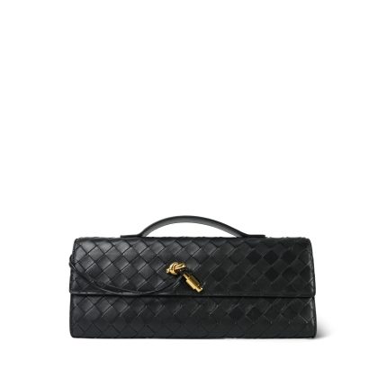 Bottega Veneta Black Andiamo Clutch
