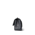 15C Charcoal Glittery Caviar Quilted Mini Rectangular Flap - Image 5
