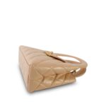 Light Beige Shiny Aged Calfskin Quilted Nano Kelly Shopper Gold Hardware Aged - Image 5