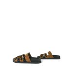 Chypre Sandals Brun Fumé/Noir Leopard Suede Size 36.5 - Image 3