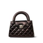 25A Metallic Brown Calfskin Quilted Nano Kelly Shopper Aged Gold Hardware