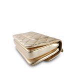 21S Gold Metallic Lambskin Quilted Trendy CC Small Light Gold Hardware - Image 10