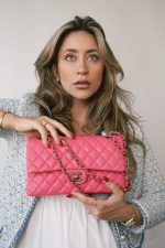 23S Pink Caviar Quilted Classic Flap Medium Light Gold Hardware - Image 2