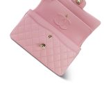 22C Sakura Pink Caviar Quilted Classic Flap Small Light Gold Hardware - Image 12
