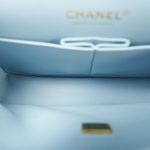 Pearly Blue Calfskin Classic Flap Medium Light Gold Hardware - Image 16