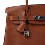 Birkin 30 Noisette Vache Liegee Palladium Plated J Square Stamp - Image 3