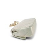 White Pearly/Iridescent Mini Pearl Flap Aged Gold Hardware - Image 12