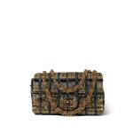 19A Egyptian Tweed Quilted Mini Rectangular Flap Light Gold Hardware - Image 10