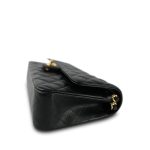 20C Black Caviar Quilted Classic Flap Medium Gold Hardware - Image 6