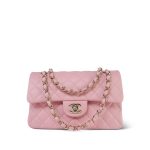 22C Sakura Pink Caviar Quilted Small Classic Flap LGHW - Image 8
