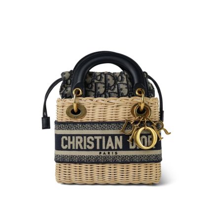 Mini Lady Dior Wicker and Oblique Canvas