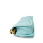 Tiffany Blue Caviar Quilted Boy Bag Small Aged Gold Hardware - Image 9