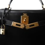 Kelly Sellier 28 Black Box Calfskin Gold Plated [A] Stamp - Image 8