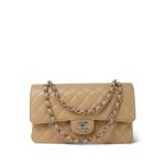 Beige Clair Caviar Quilted Classic Flap Medium Silver Hardware - Image 12