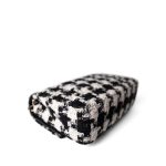 20S Black White Ecru Houndstooth Tweed Quilted Classic Flap Medium Light Gold Hardware - Image 11