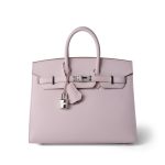 Birkin 25 Sellier Mauve Pale Epsom Palladium Plated U Stamp