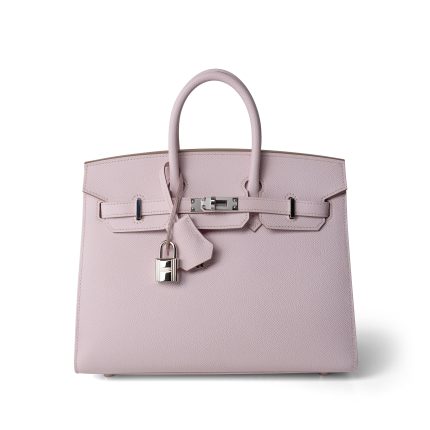 Birkin 25 Sellier Mauve Pale Epsom Palladium Plated U Stamp