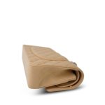 Beige Clair Caviar Quilted Classic Flap Medium Silver Hardware - Image 8