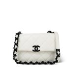 White Caviar Quilted My Everything Flap Black Hardware - Image 19