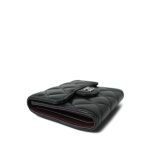 Black Lambskin Quilted Classic Small Flap Wallet Silver Hardware - Image 7
