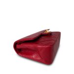 Red Lambskin Quilted Classic Flap Small GHW - Image 9