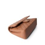 22S Caramel Lambskin Quilted Classic Flap Small Light Gold Hardware - Image 13