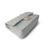 Vintage Light Blue Lambskin Quilted Medium Classic Flap Gold Hardware - Image 9