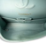Tiffany Blue Caviar Quilted Classic Flap Small Light Gold Hardware - Image 12