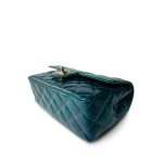 23P Multi Tone Green Patent Quilted Mini Rectangular Flap Light Gold Hardware - Image 8