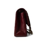 Burgundy / Wine Lambskin Quilted Classic Flap Medium Gold Hardware - Image 3