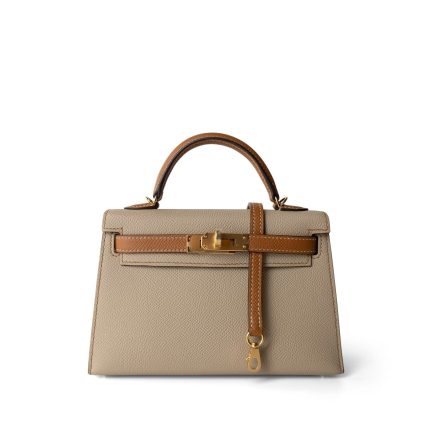 Mini Kelly Sellier Trench/Gold Epsom Gold Plated Y Stamp Horseshoe Stamp (HSS)