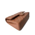 22S Caramel Lambskin Quilted Classic Flap Medium LGHW - Image 7
