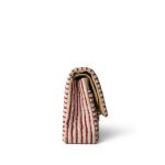 Red Striped Jersey Coco Sailor Flap Bag Medium LGHW - Image 4