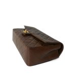 Brown Lambskin Quilted Single Flap Gold Hardware - Image 7