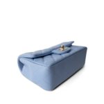 21C Sky Blue Lambskin Quilted Single Flap Mini Rectangular Light Gold Hardware - Image 7