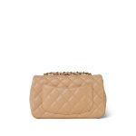 Beige Lambskin Quilted Mini Rectangular Single Flap - Image 7