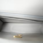21A Grey Lambskin Quilted Mini Top Handle Aged Gold Hardware - Image 11